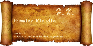 Himmler Klaudia névjegykártya